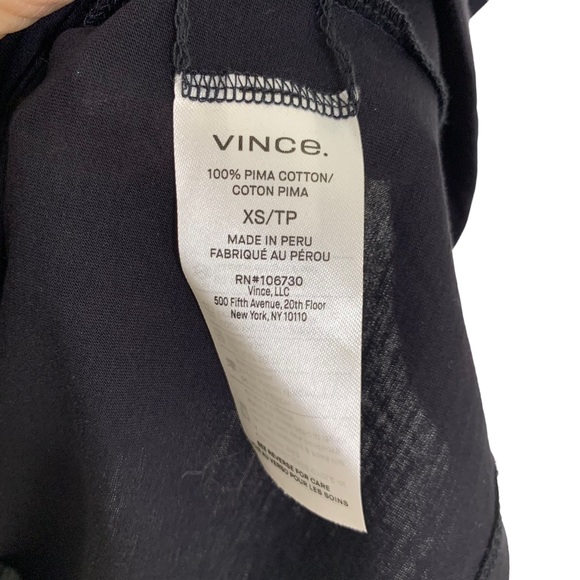NEW Vince Essential Pima Cotton Crewneck T Shirt Top Black XS - Picture 8 of 11